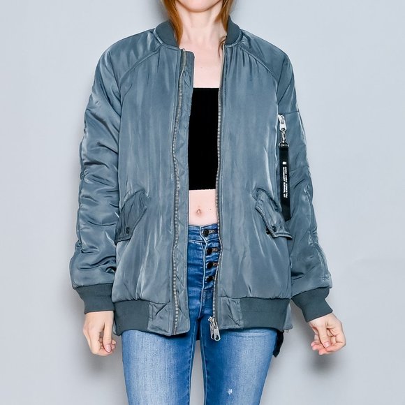 585. KRAKATAU Dark Matter Antagonist Survival Kit Reversible Grey Bomber Jacket - Picture 1 of 11